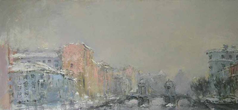 река Фонтанка. Мокрый снег, 2005 год — Бакин Сергей