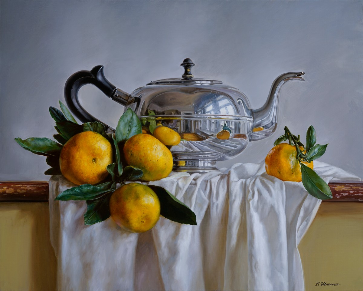 Kettle with tangerines — Shishkin Valery