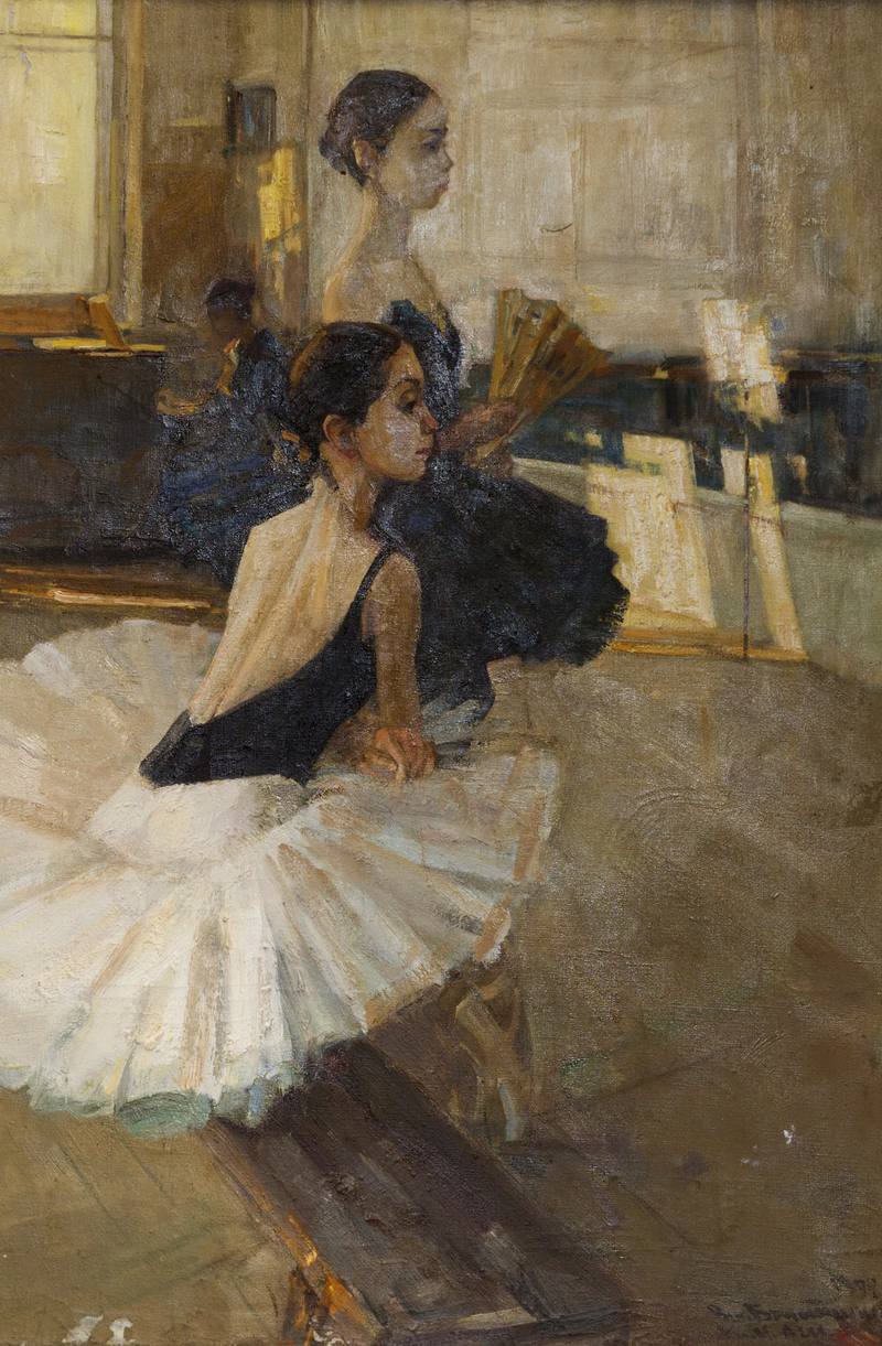 Young dancers before rehearsal. A. Shelepanova, K. Mahviladze — Bratanyuk Vasily