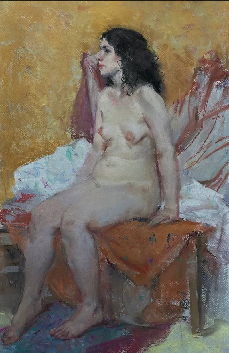 nude on yellow — Corinna Moiseeva