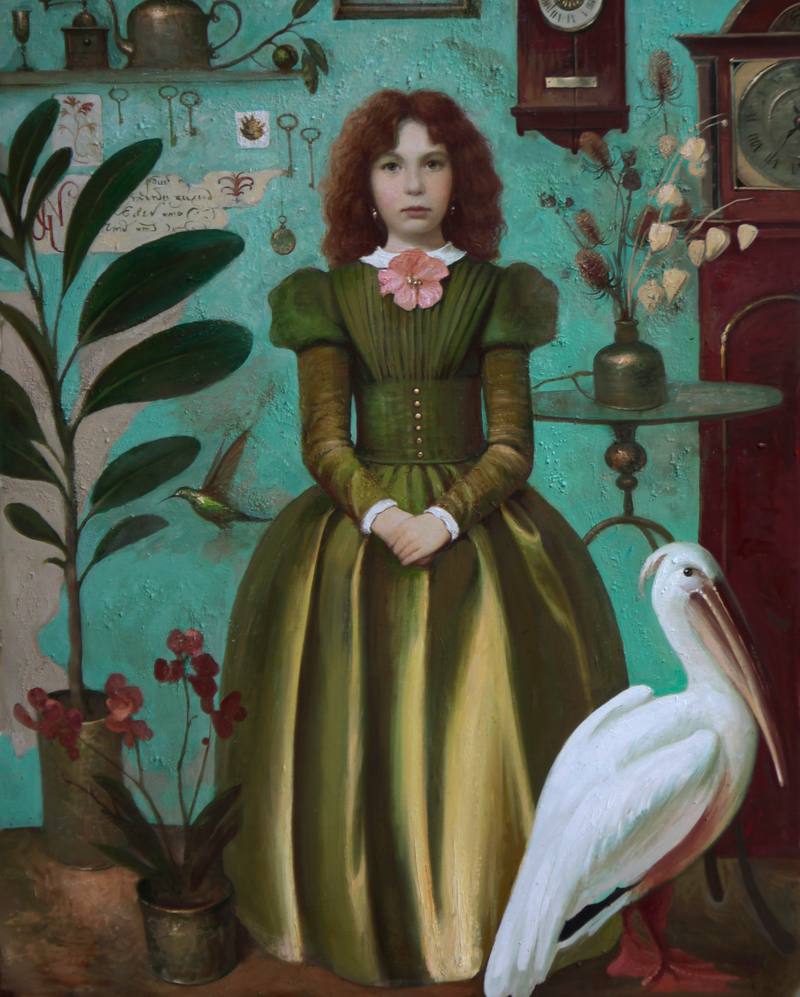 Girl with a white bird — Samsonov Igor