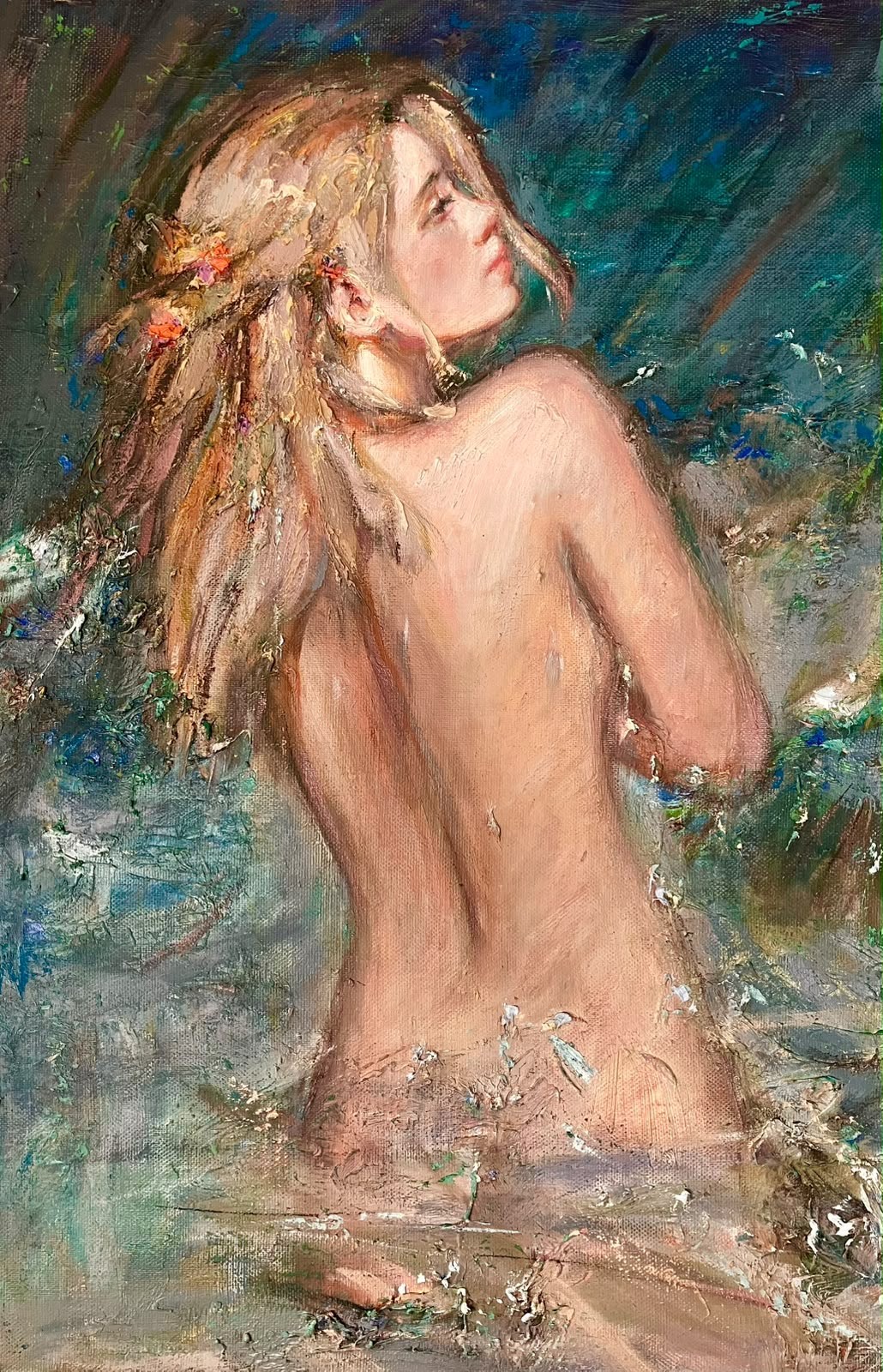 In the waves — Pavlov Mstislav. Oil on canvas