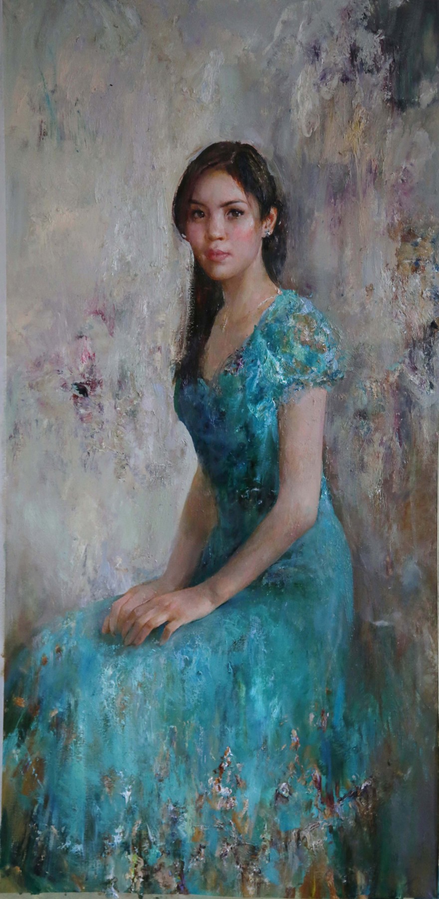 Portrait in blue dress — Blokhin Nikolay