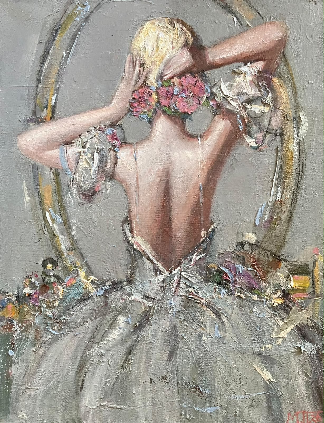 At the mirror — Pavlov Mstislav. Oil on canvas