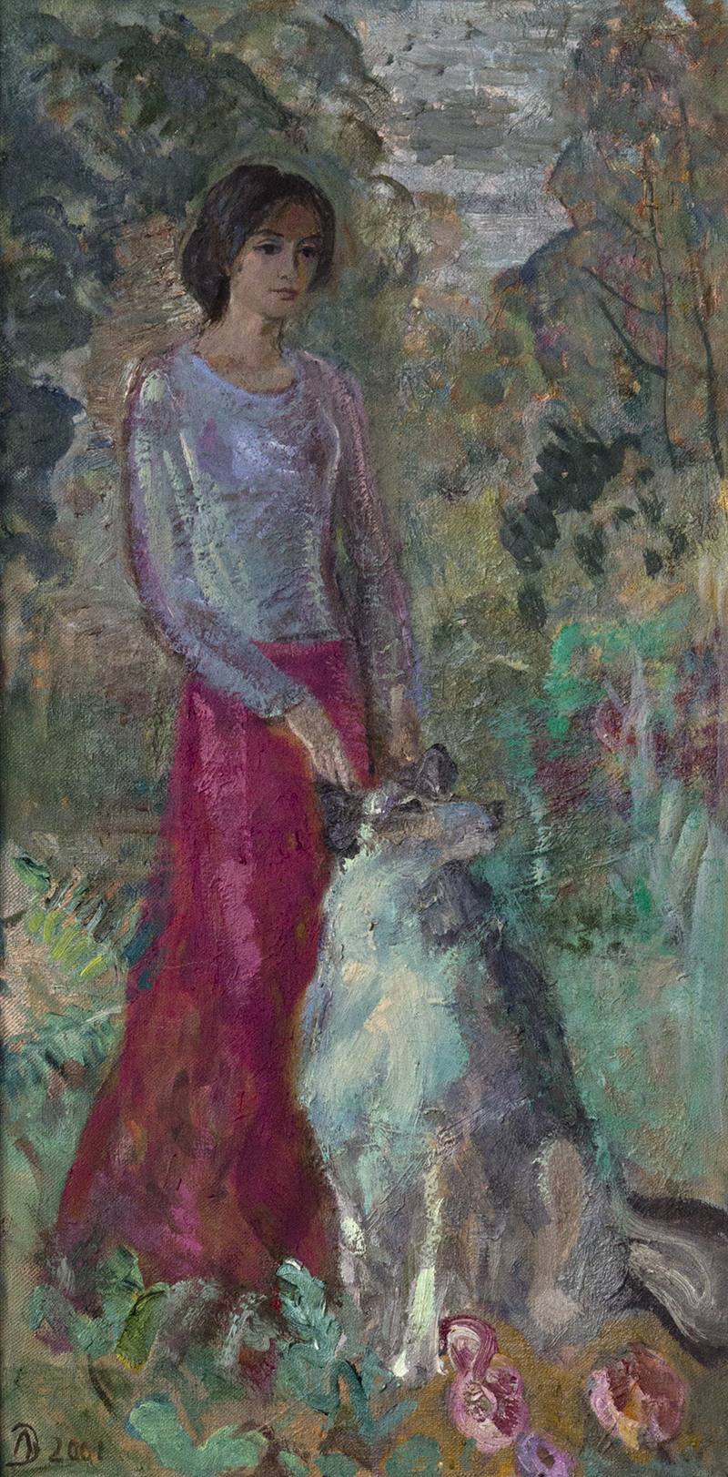 Daughter  with the dog — Davidenkova Lidia