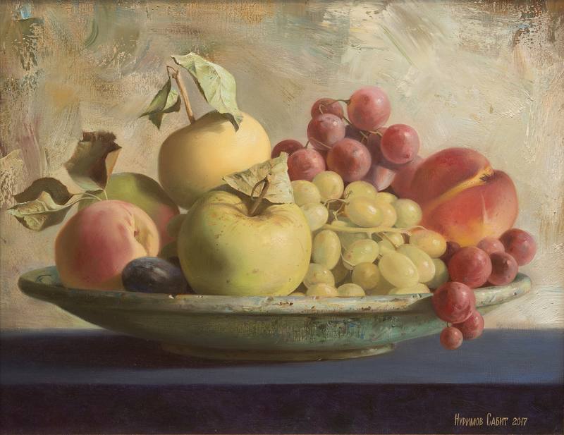 Fruits on blue table — Nurimov Sabit