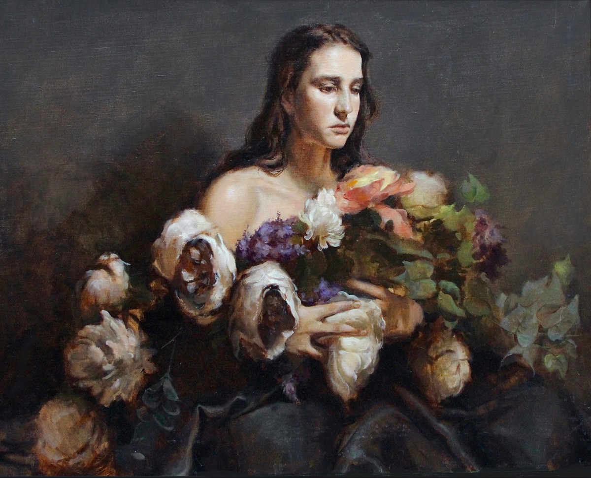 Portrait of Anna in flowers — Andreev Ivan