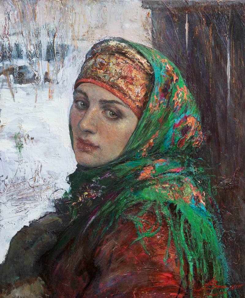 A woman portrait in national costume. Etude — Vinogradova Anna